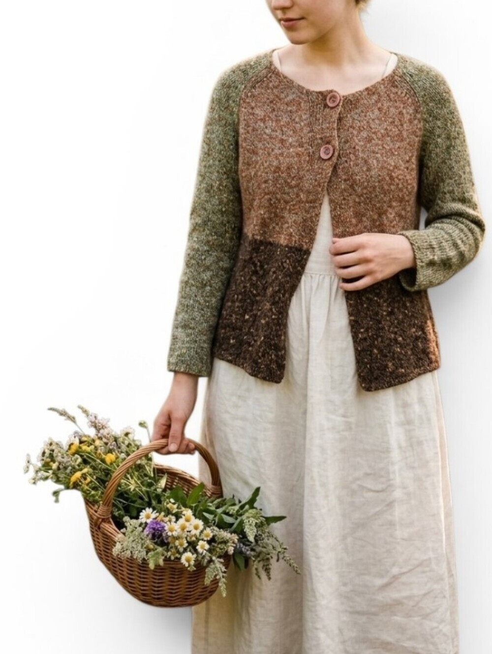 Christopher & Banks Colorblock Knit Cardigan Sweater Small Earth Tone Fairycore